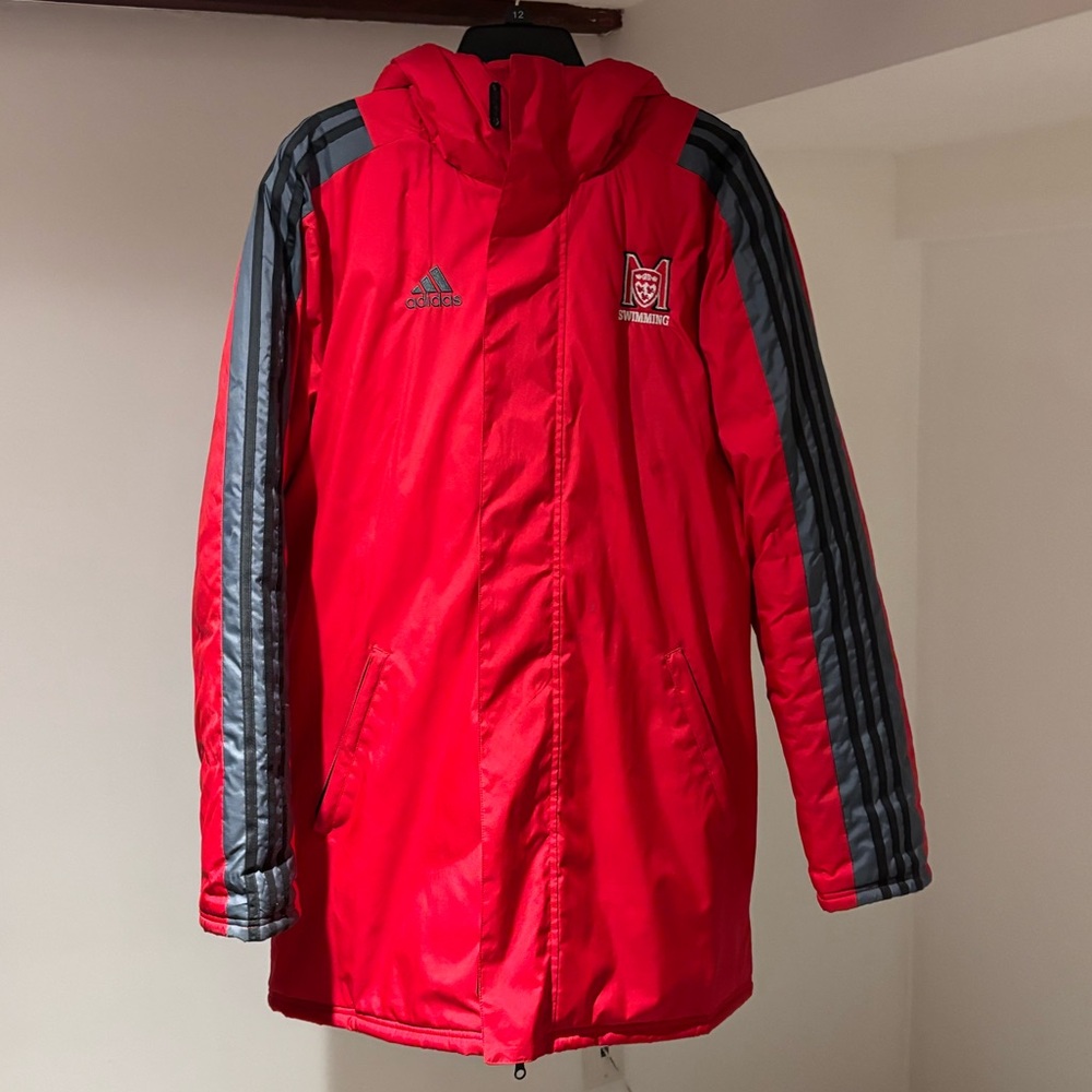 Adidas Red swimmers’ parka